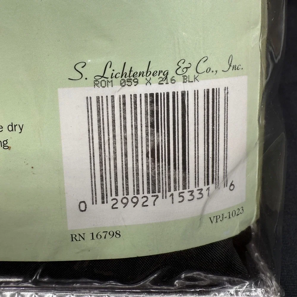 S. Lichtenberg Roma Black Sheer Voile Window Scarf Valance 59 x 216 Curtain New